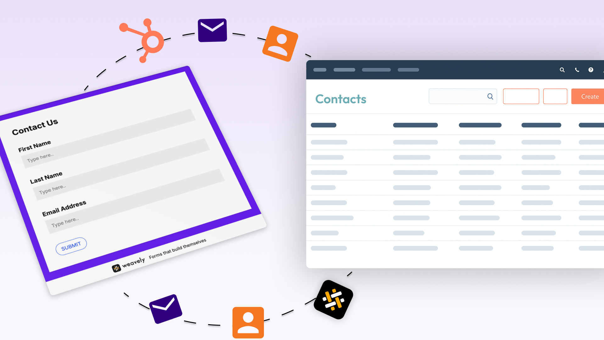 Weavely sending contact information directly to HubSpot